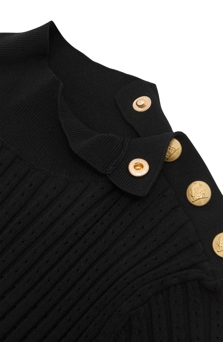 Reiss Harriet Ribbed Pleated A-Line Dress, Alternate, color, Black