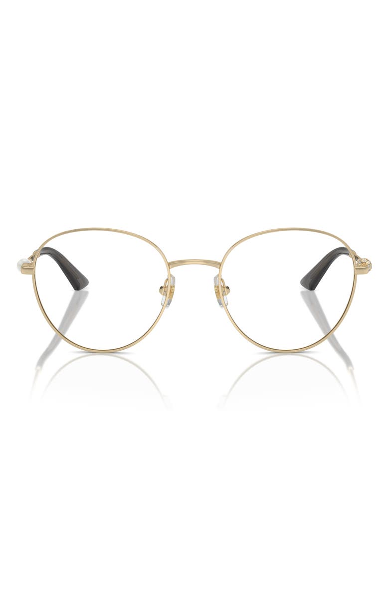 Jimmy Choo 52mm Round Optical Glasses, Main, color, Pale Gold / Demo Lens