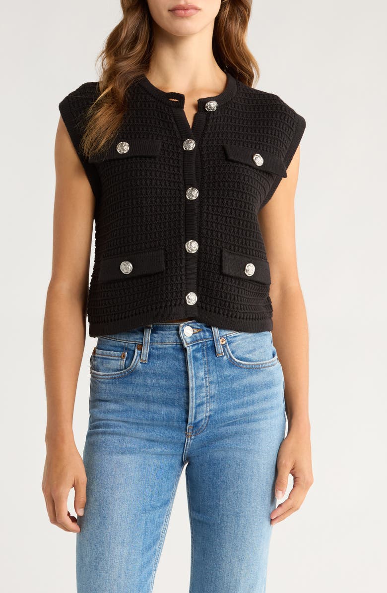 BLANKNYC Button Sweater Vest, Main, color, Riding The Wave