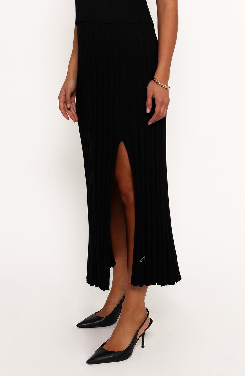 Petal & Pup Carson Knit Midi Skirt, Alternate, color, Black