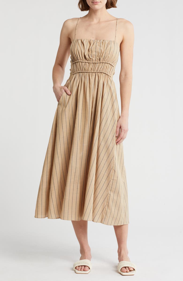 LUMIERE Spaghetti Strap Cotton Sundress, Main, color,