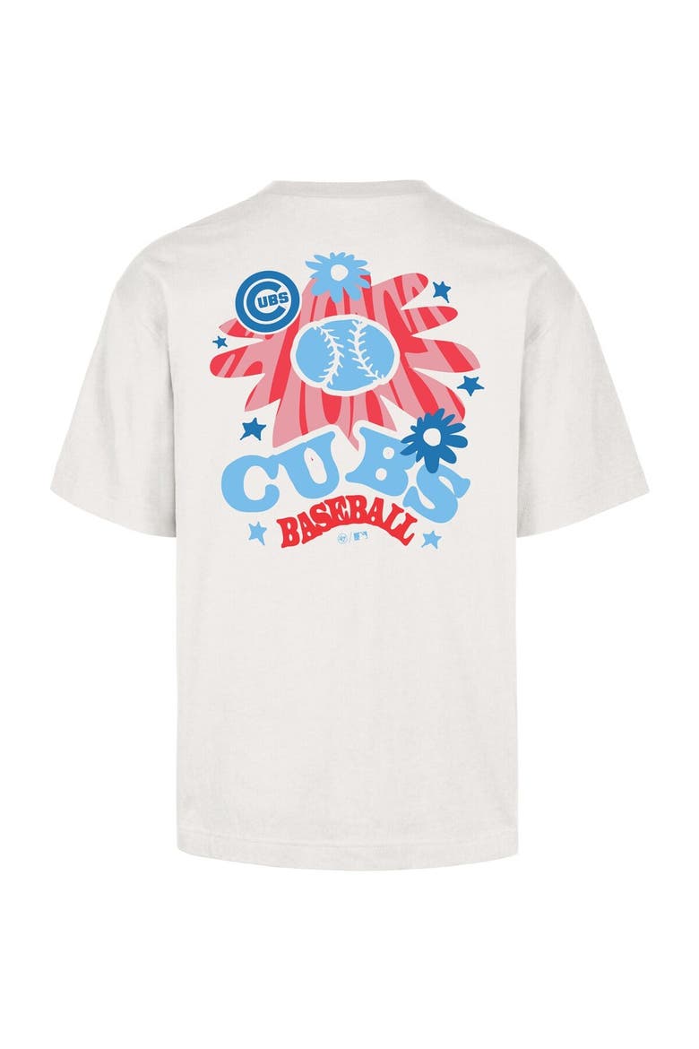 Men's '47 Cream Chicago Cubs Flora Foundation T-Shirt, Alternate, color, White