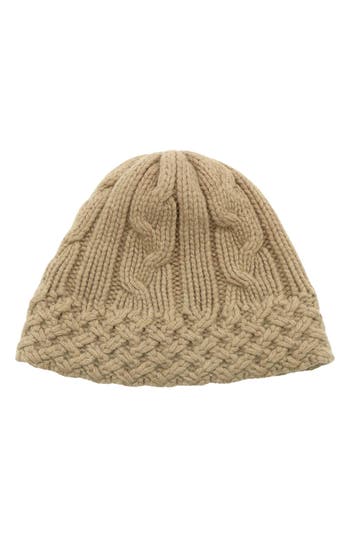 Portolano Chunky Cable Knit Beanie In Sand