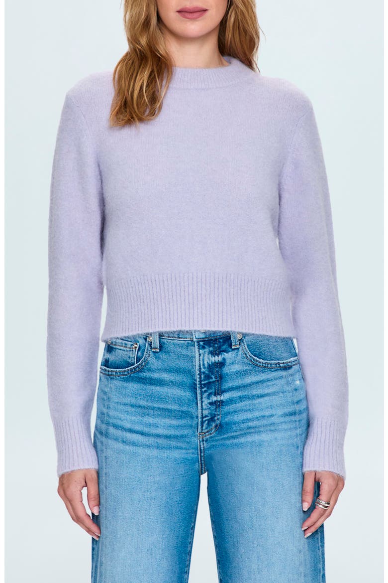 Sara Shrunken Alpaca Blend Sweater, Main, color, HEATHER WISTERIA
