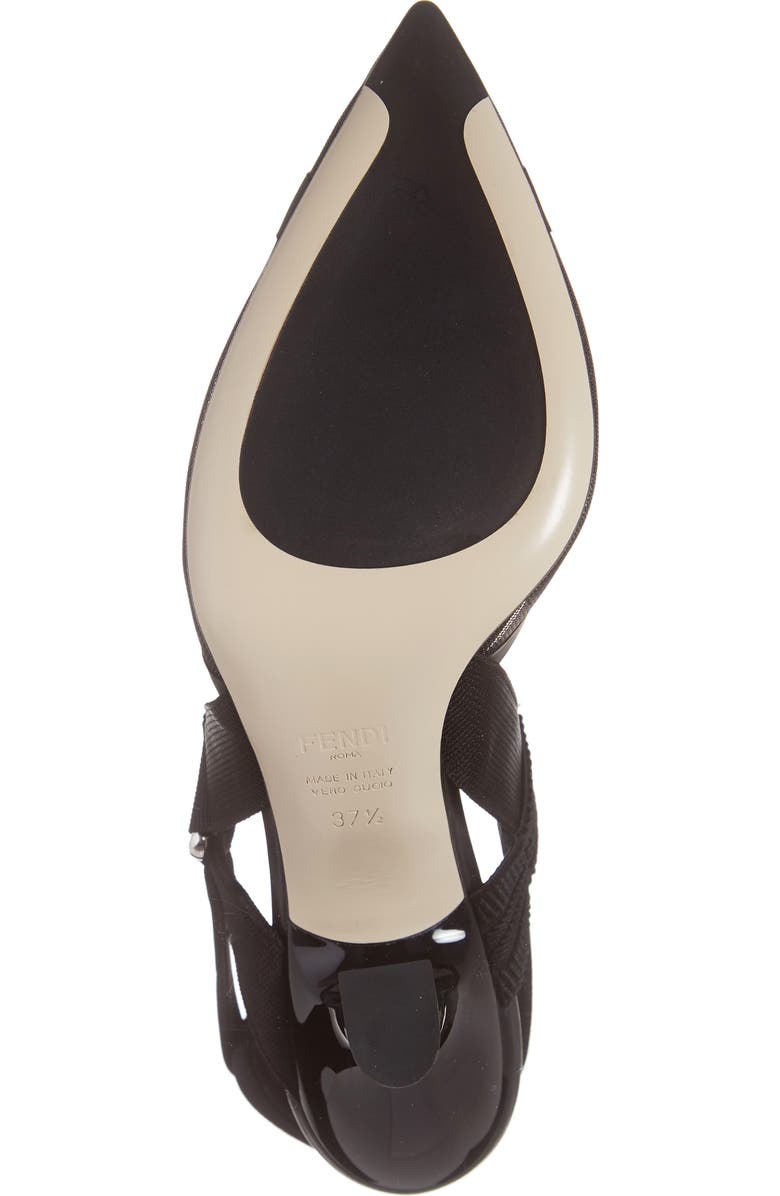 Fendi Colibri Mesh Slingback Pump, Alternate, color, Black