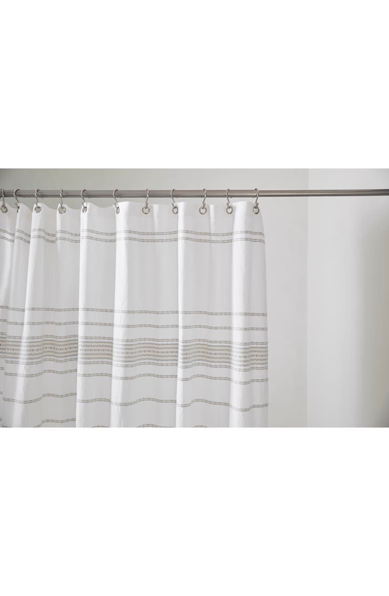 Coyuchi Rippled Stripe Organic Cotton Shower Curtain, Alternate, color, 
