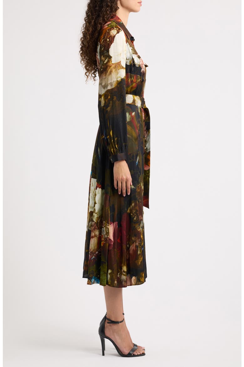 Mika Silk Blend Printed Shirtdress, Alternate, color, VERONA FORREST