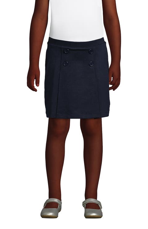 School Uniform Girls Ponte Button Front Skort