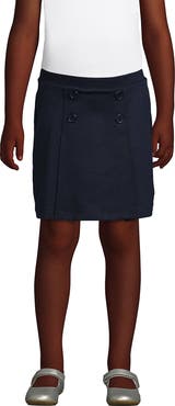 Lands' End School Uniform Girls Ponte Button Front Skort