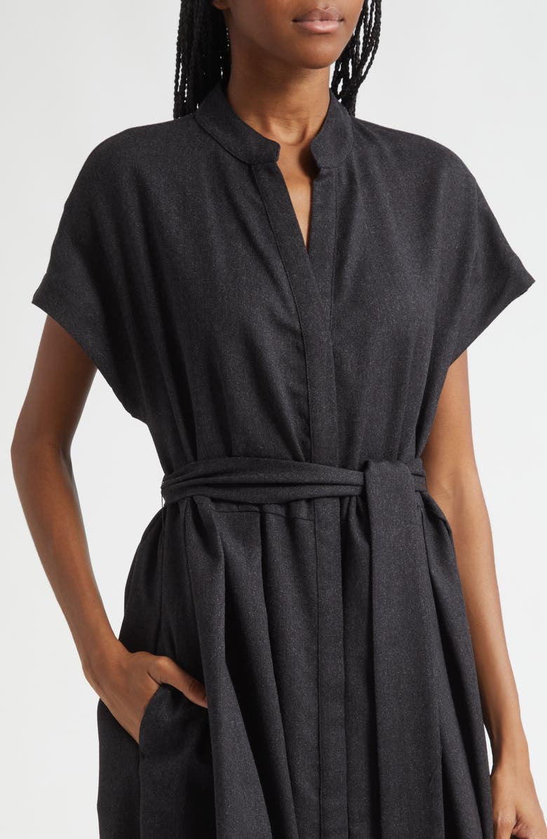 Eleventy Belted Wool Blend Midi Dress, Alternate, color, 168 Carbon