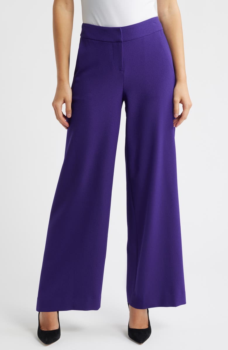 Tahari ASL Wide Leg Pants, Main, color, Regal Purple