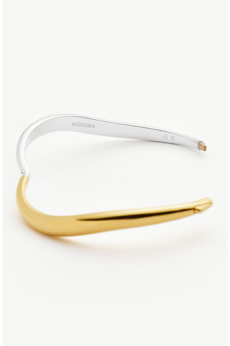 Savi Signature Mixed Metal Hinged Bangle, Alternate, color, MIXED SILVER/GOLD
