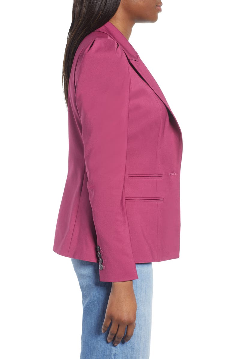 1.STATE Puff Shoulder Blazer, Alternate, color, Berry Charm