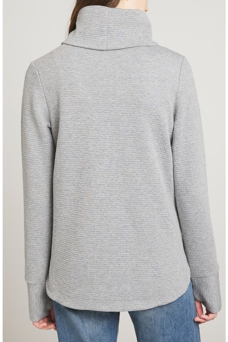 Jacquard Funnel Neck Tunic, Alternate, color, GRAY HEATHER