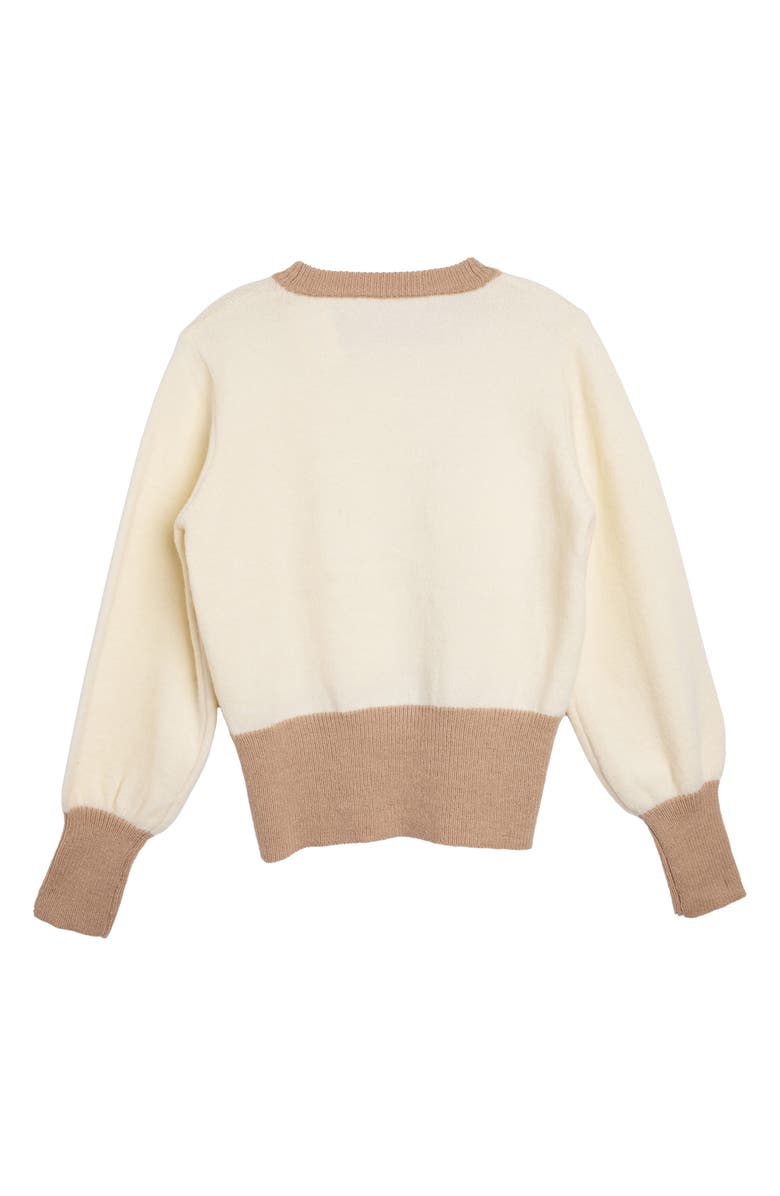 SAACHI Ruffled Bloom Pullover Sweater, Alternate, color, Ivory