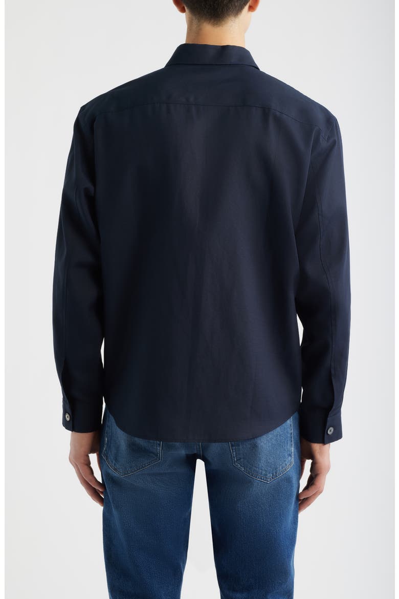 Solid Button-Up Shirt, Alternate, color, DARK NAVY