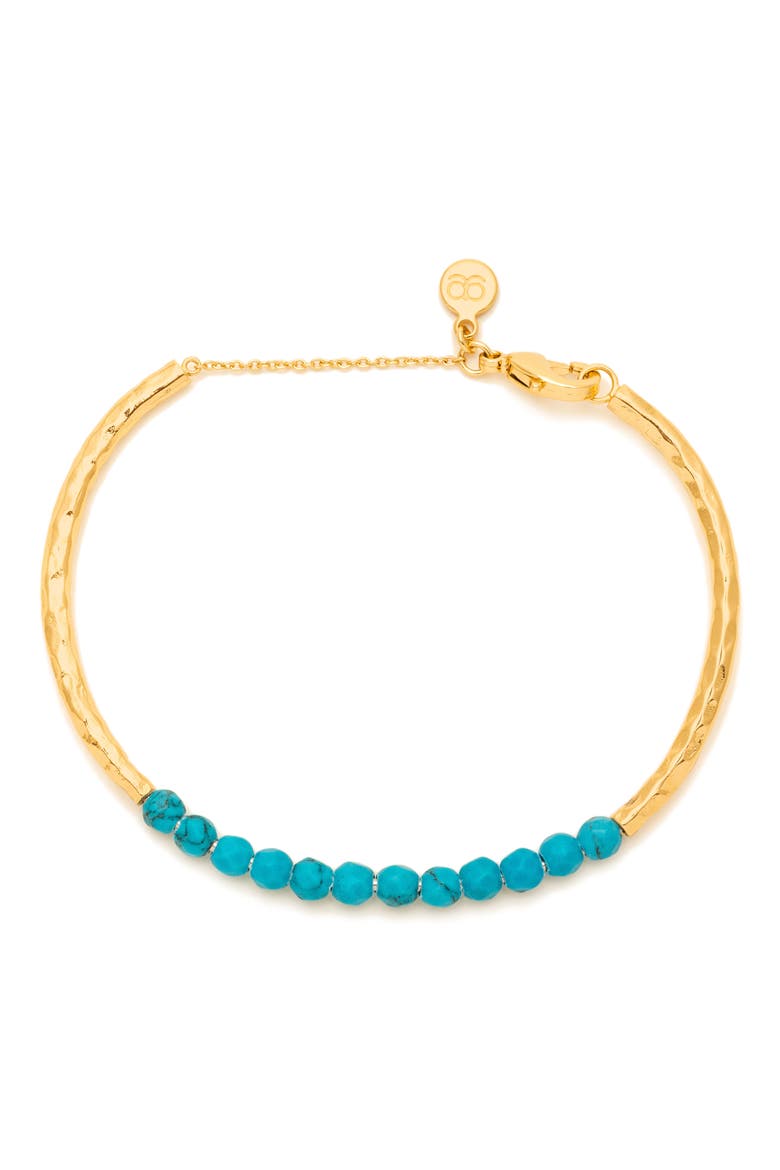Power Stone Semiprecious Beaded Bracelet, Main, color, TURQUOISE / GOLD