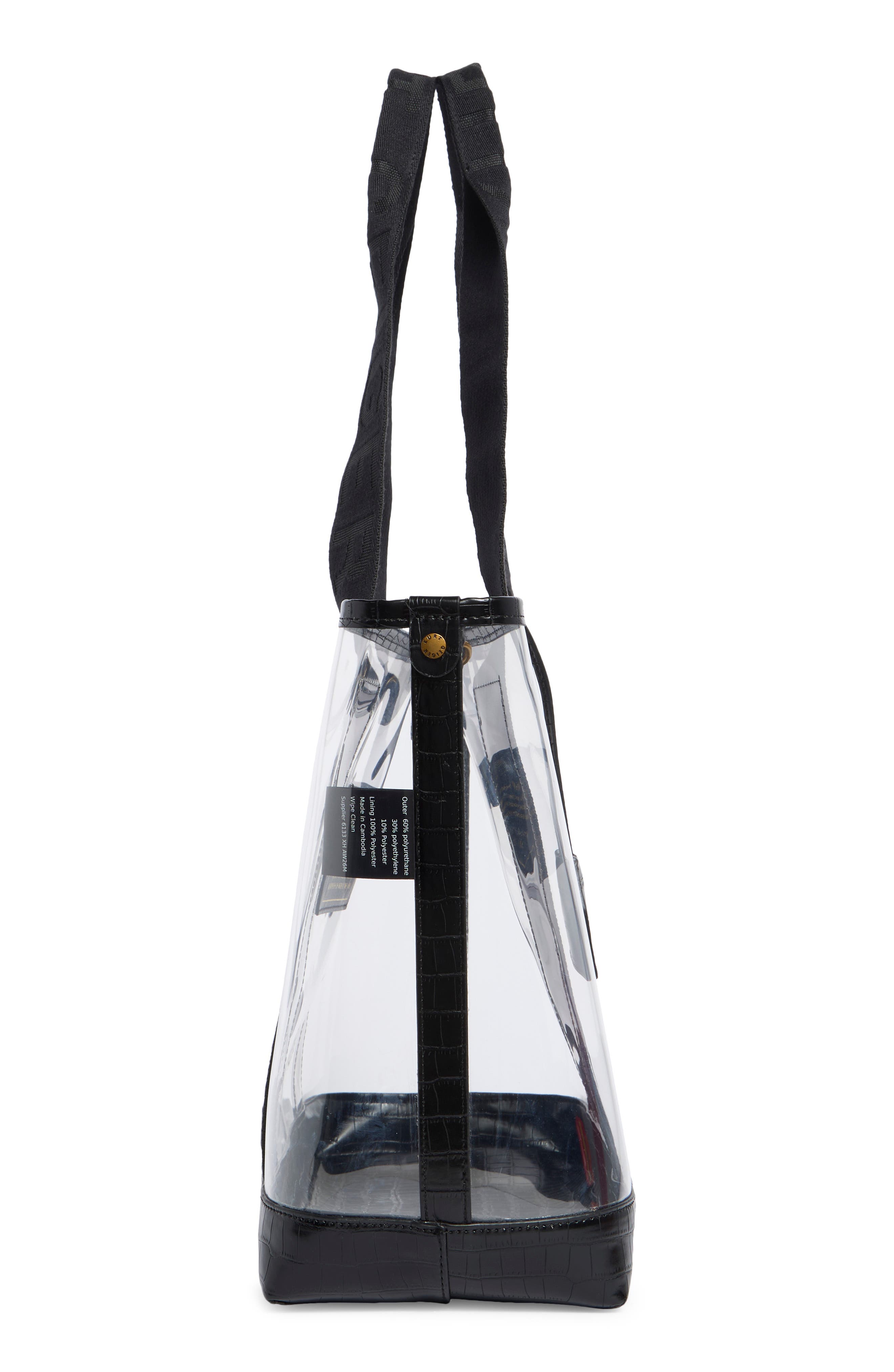 Chiswick Large Clear Shopper, Alternate, color, CHARCOAL