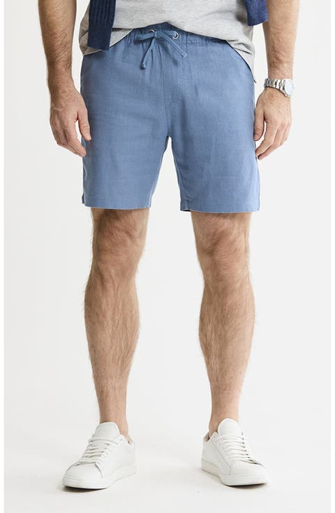 Linen Blend Drawstring Shorts