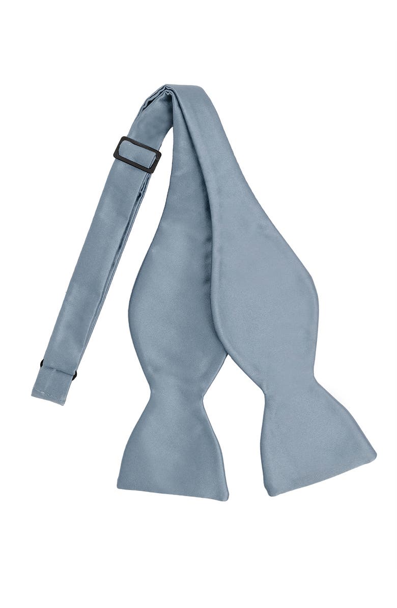 Brooklyn Brigade Men's Solid Satin Bow Tie, Alternate, color, Dusty Blue
