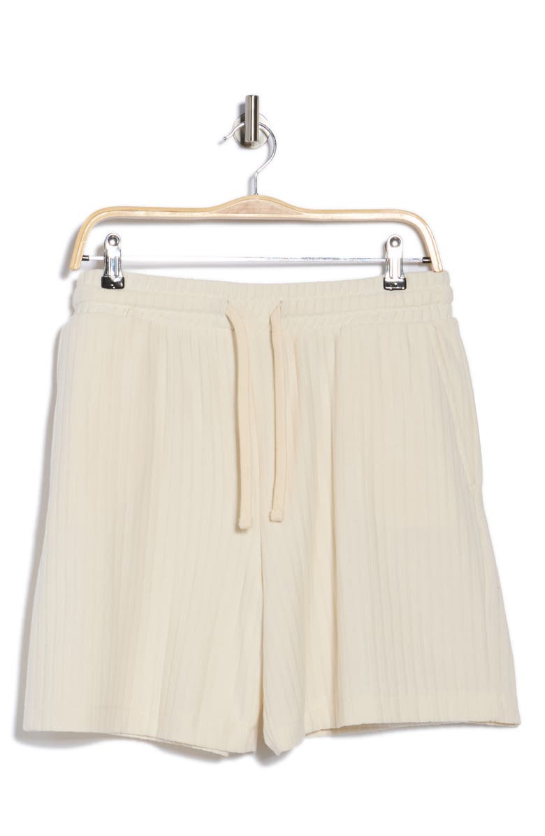DENIM AND FLOWER Vertical Stripe Shorts, Alternate, color, Cream