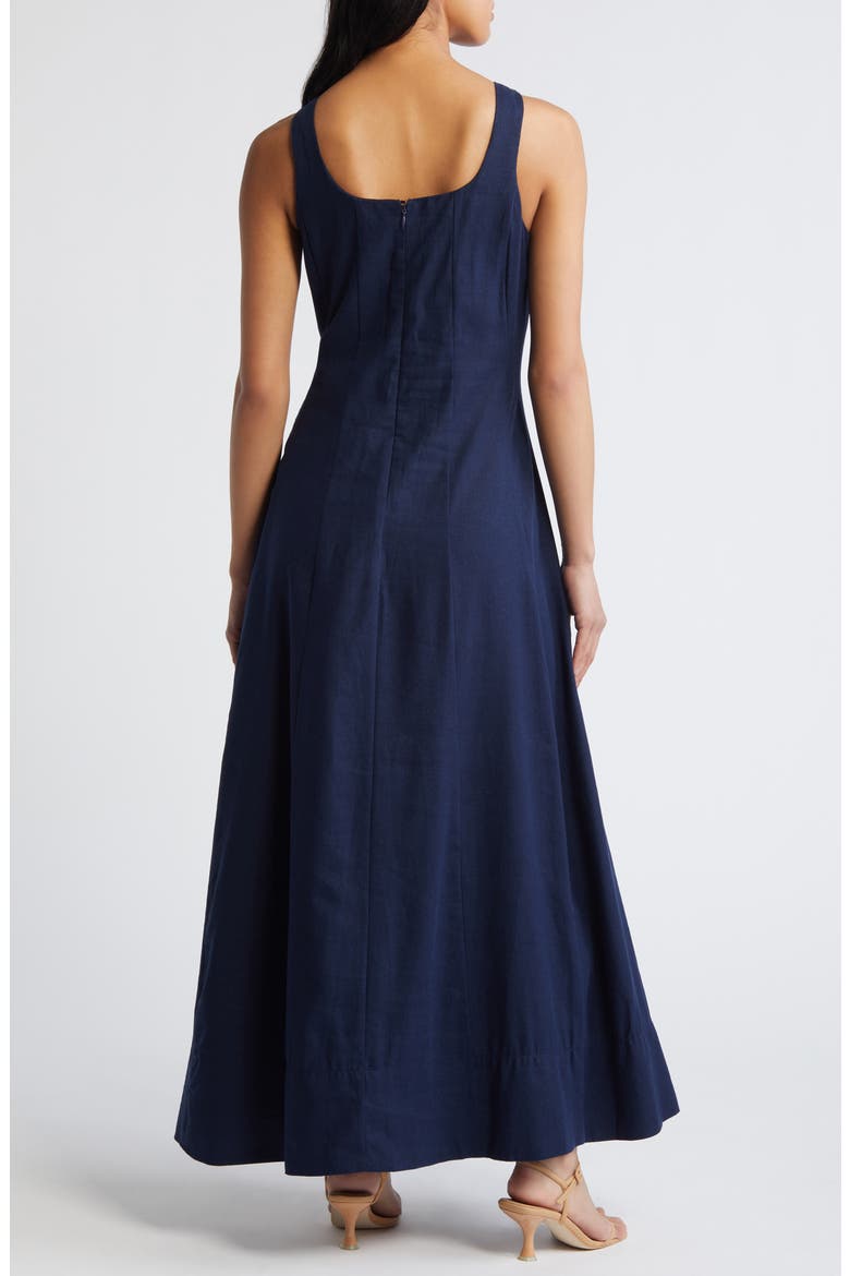 Linen Blend Maxi Dress, Alternate, color, CLASSIC NAVY