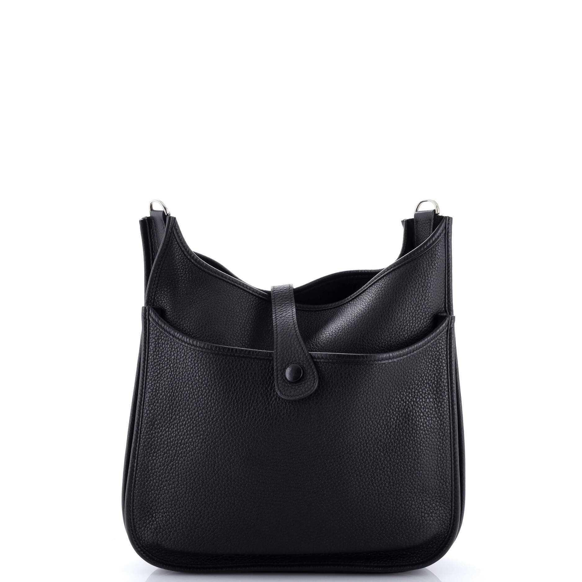 Pre-Owned Hermes Evelyne Bag Gen III Clemence GM, Alternate, color, Noir