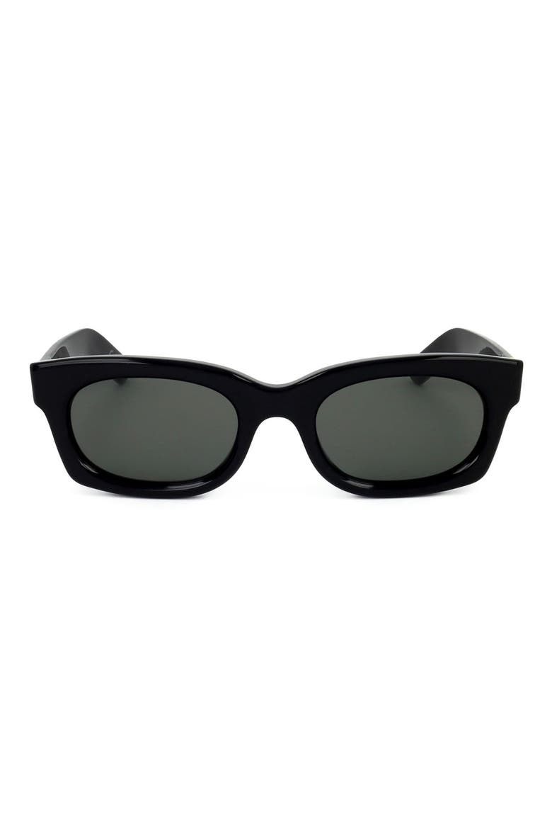 53mm Wrap Sunglasses, Main, color, BLACK