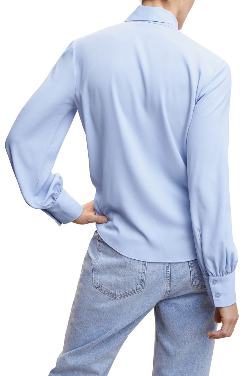 MANGO Tie Neck Crepe Blouse, Alternate, color, 
