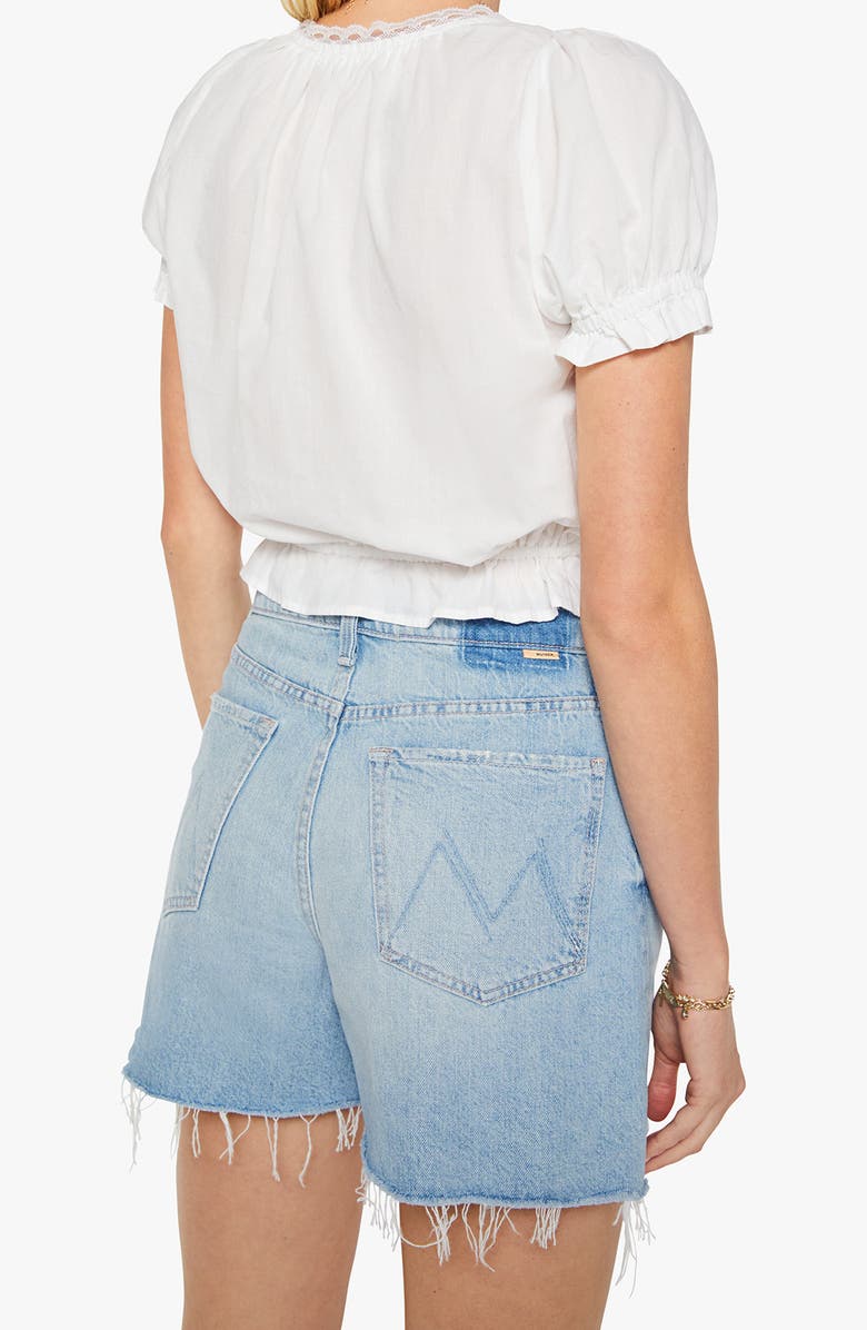 MOTHER The Love Letter Cotton Drawstring Waist Shirt, Alternate, color, White