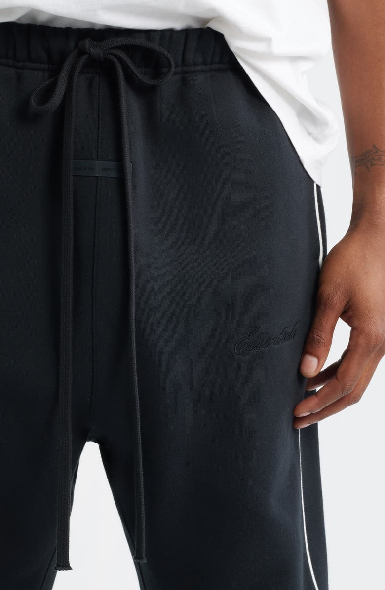 Fear of God Essentials Relaxed Fleece Sweatpants, Alternate, color, Jet Black/ Cloud White