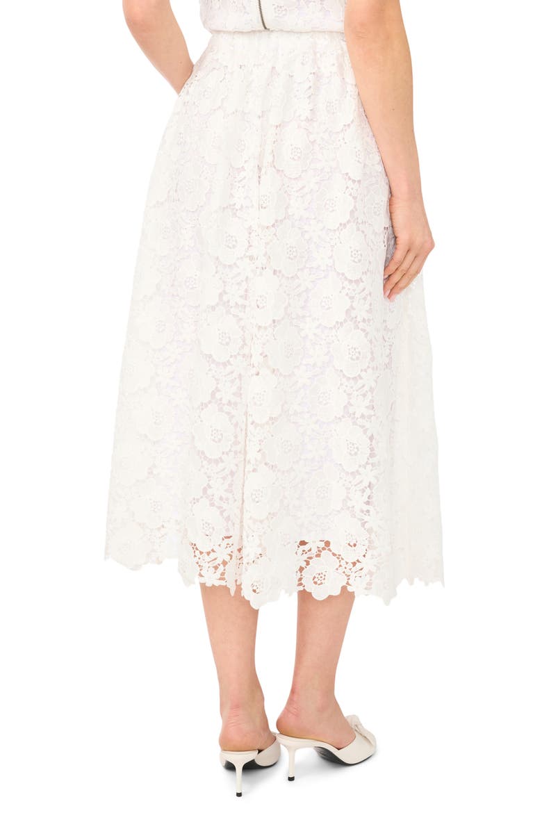Floral Lace A-line Midi Skirt, Alternate, color, ULTRA WHITE