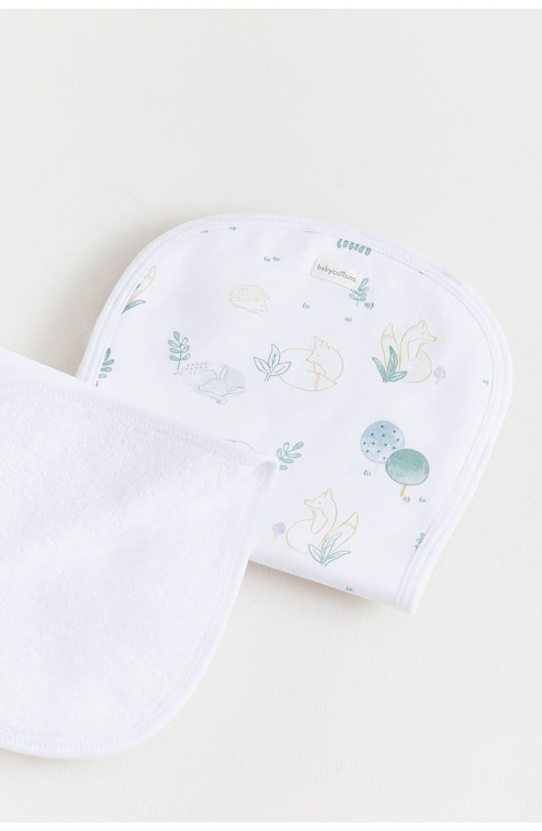 Babycottons Premium Peruvian Pima Cotton Simone Curve Burps 2-Pack For Infant, Alternate, color, White