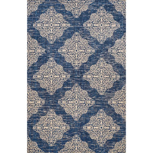 Jonathan Y Galon Filigree Indoor/outdoor Area Rug In Navy/beige