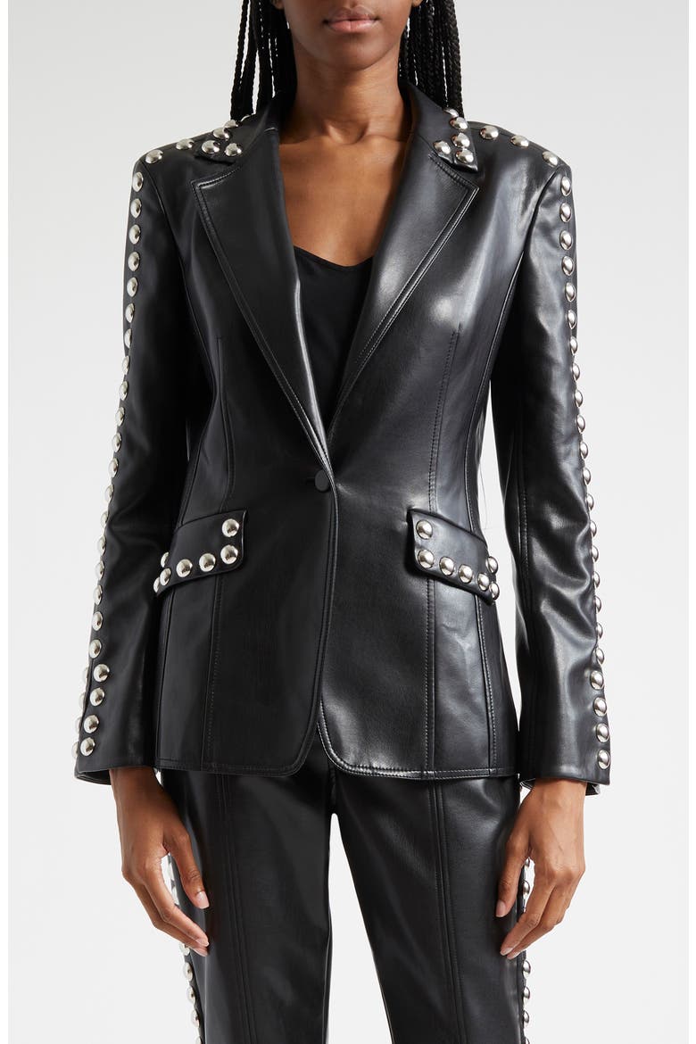 Cinq à Sept Milly Stud Detail Faux Leather Jacket (Women) | Nordstrom Cinq à Sept Milly Stud Detail Faux Leather Jacket (Women) | Nordstrom