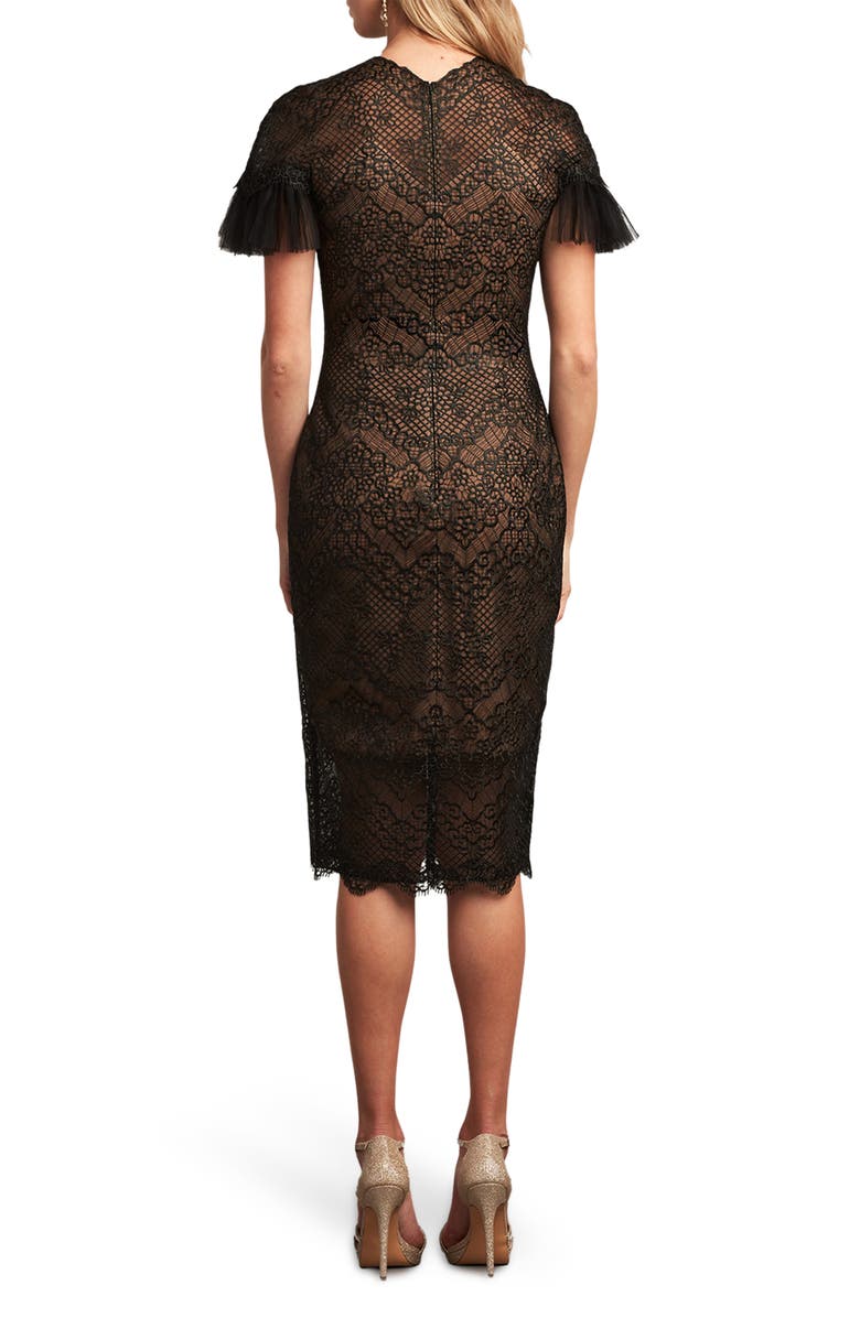 Tadashi Shoji Lace Overlay Illusion Cocktail Dress, Alternate, color, 