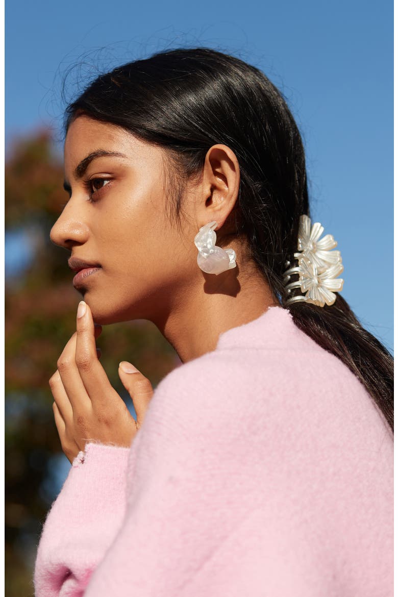 Calendula Claw Clip, Alternate, color, OFF WHITE