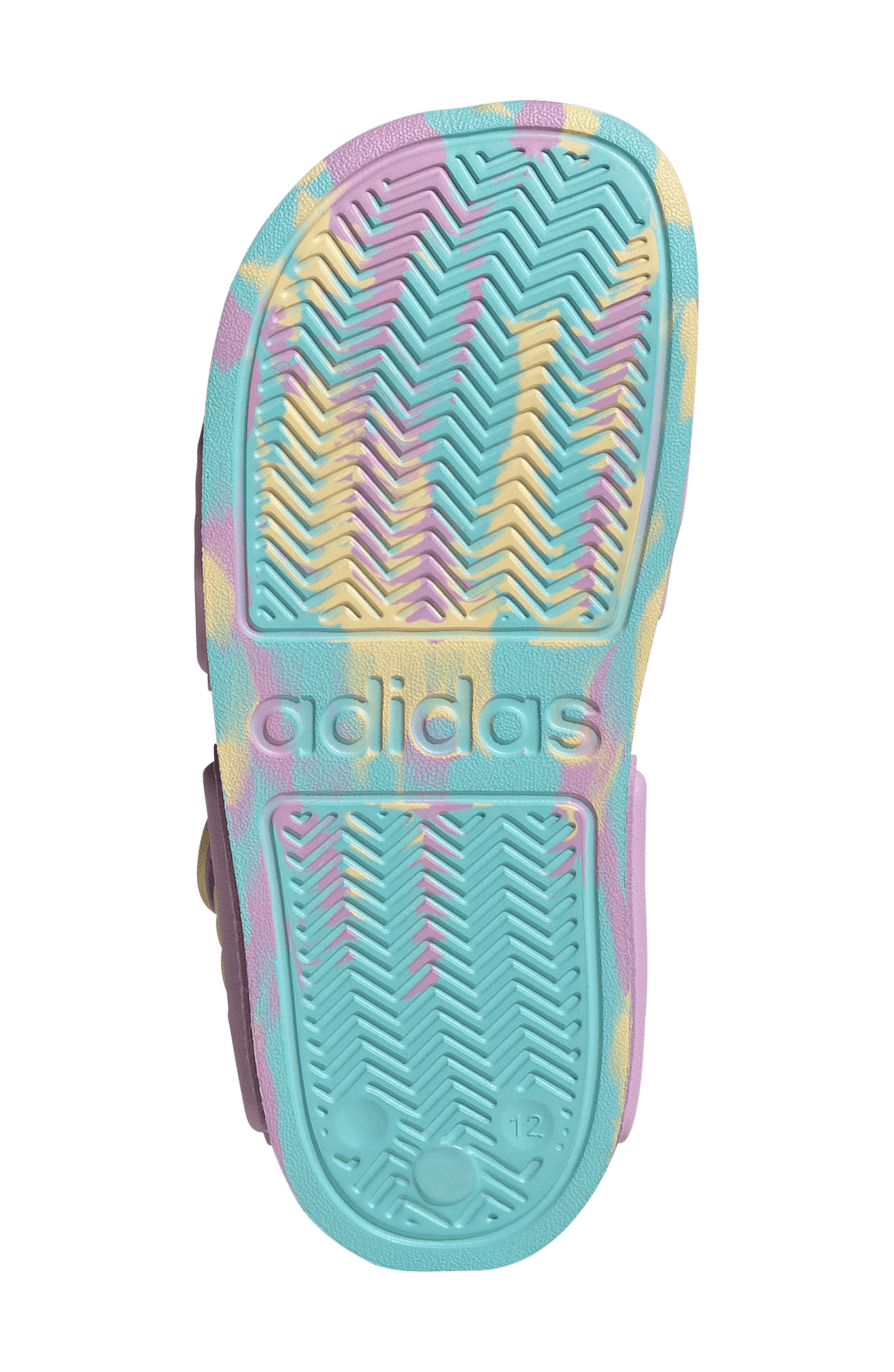 Kids' Adilette Sandal, Alternate, color, LILAC/ ORANGE / AQUA