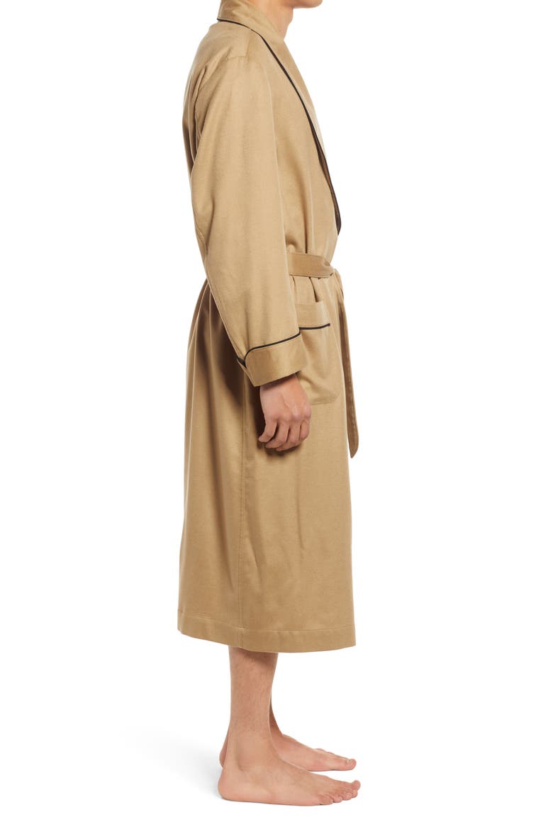 Woven Cashmere Robe, Alternate, color, CASHEW W/ BLACK BRAID