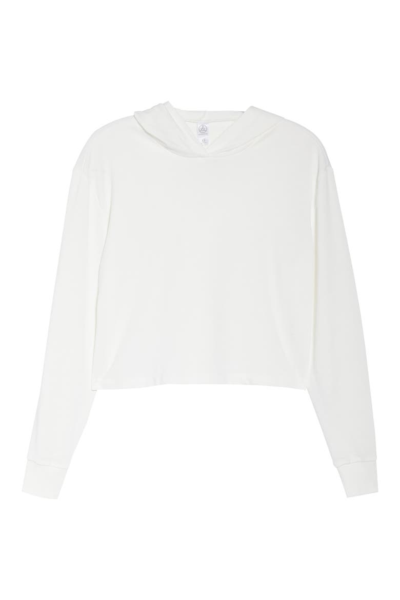 Women's Crop Hoodie, Alternate, color, IVORY