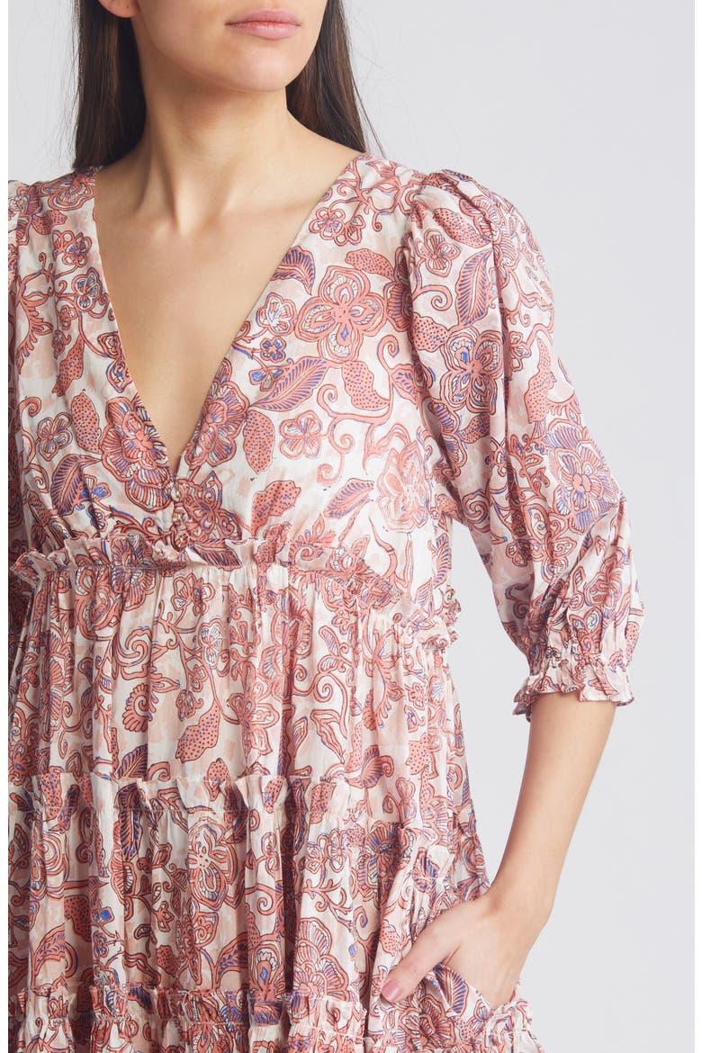 Lavinia Organic Cotton Voile Minidress, Alternate, color, AMARA FLORAL PRINT