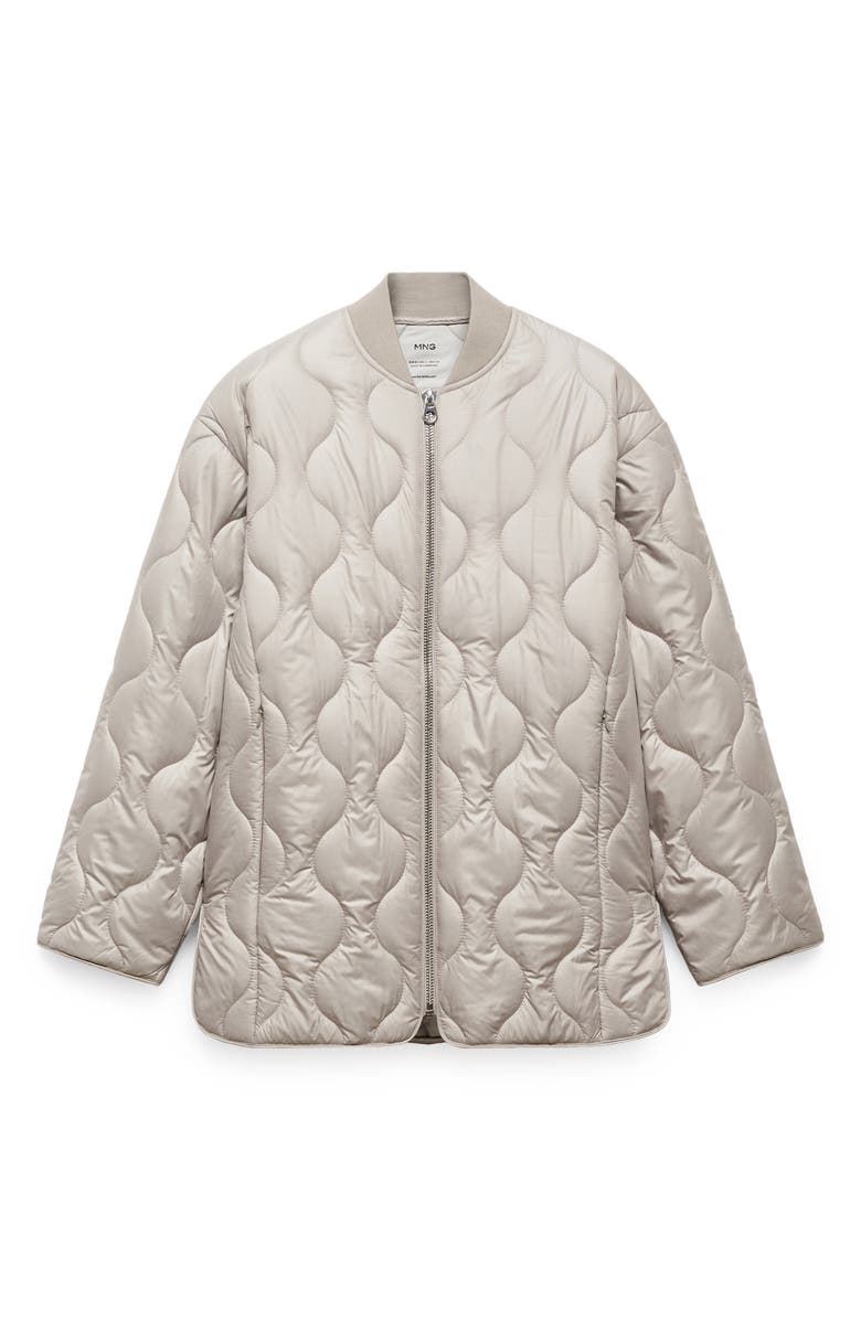 MANGO Water Repellent Quilted Coat, Alternate, color,