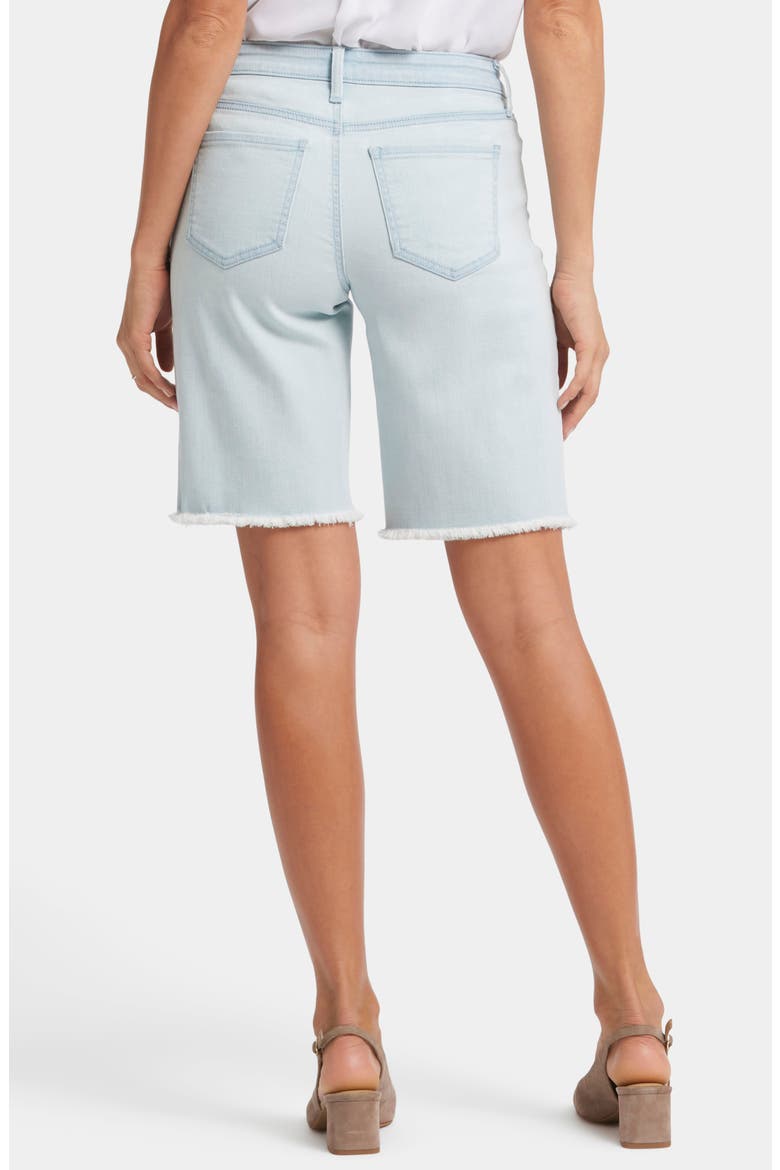 Frayed Mid Length Denim Boyfriend Shorts, Alternate, color, GLACIER FROST