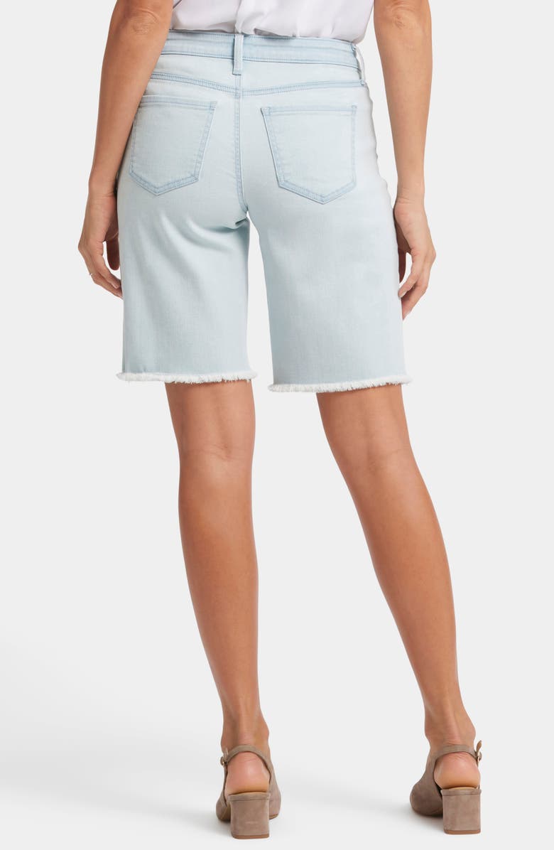 NYDJ Frayed Mid Length Denim Boyfriend Shorts, Alternate, color, Glacier Frost