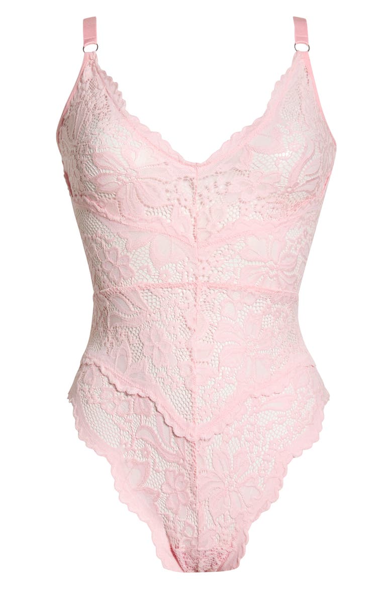 Floral Lace Teddy, Alternate, color, PETAL PINK