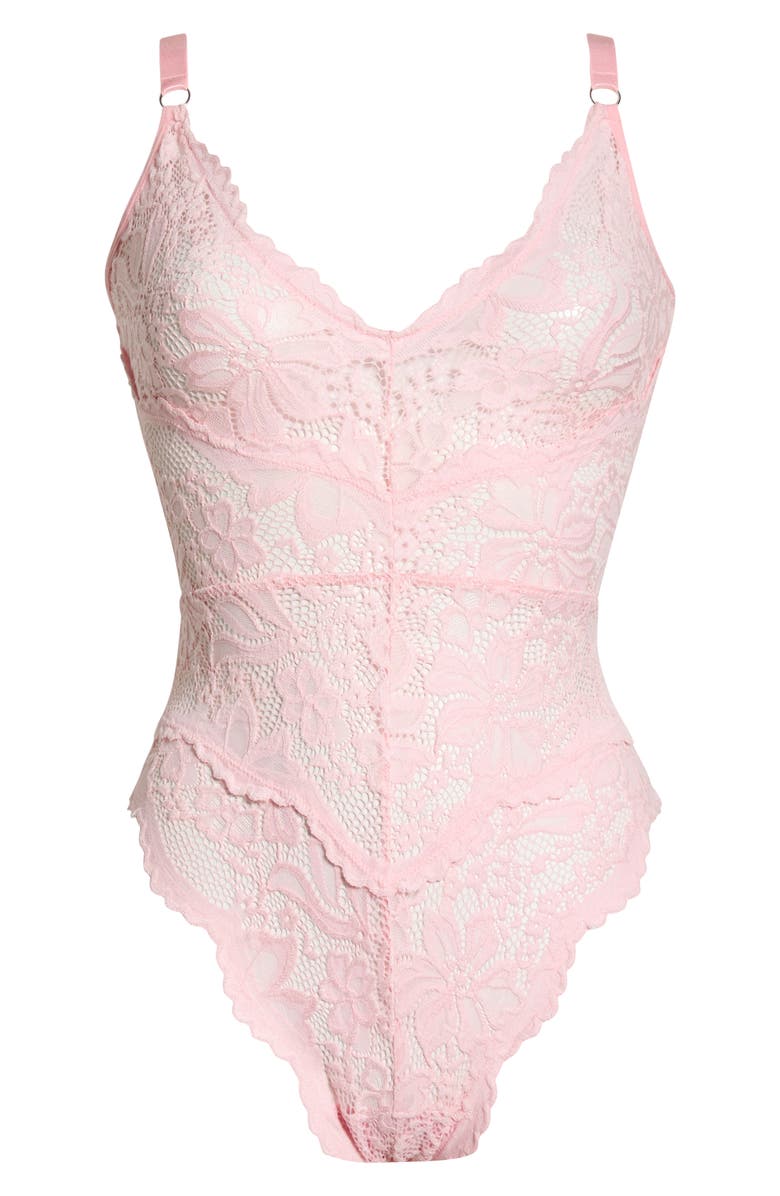 KILO BRAVA Floral Lace Teddy, Alternate, color, Petal Pink