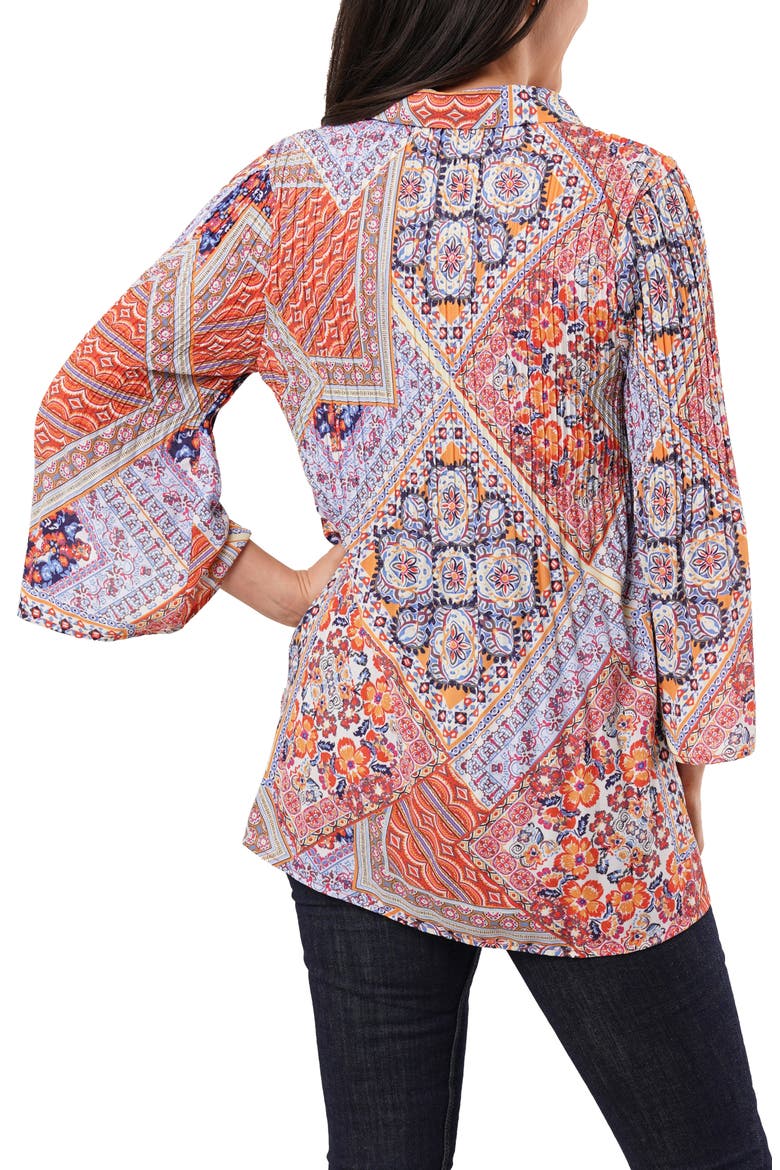Pleated Button-Up Shirt, Alternate, color, LEILA