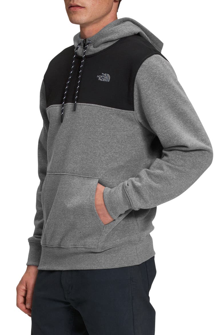 Colorblock Half Zip Hoodie, Alternate, color, MED GREY HEATHER/ TNF BLACK
