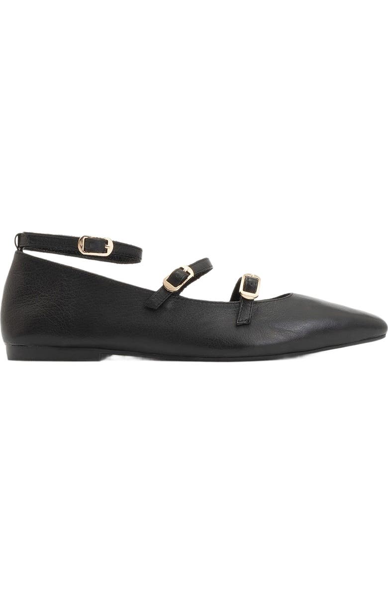 Forever & Always Shoes Serena Leather Mary Jane Flats, Main, color, Black Leather