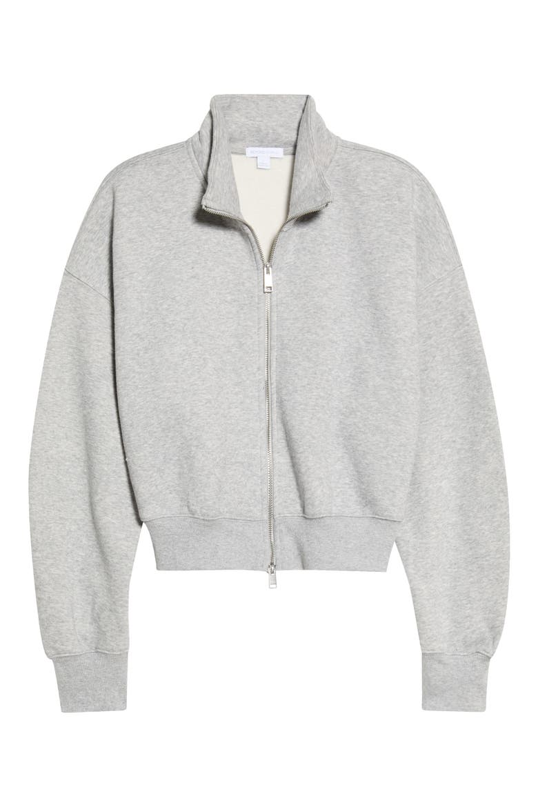 Luxe Fleece Double Zip Jacket, Alternate, color, HEATHER GRAY
